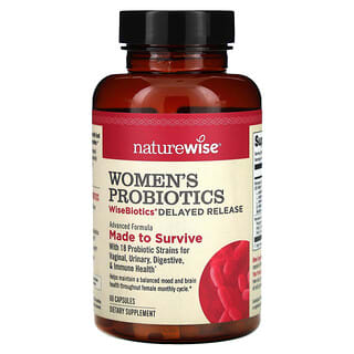 NatureWise, пробиотики для женщин, WiseBiotics, с отсроченным высвобождением, 60 капсул