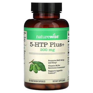 NatureWise, 5-HTP Plus+, 200 мг, 60 вегетарианских капсул