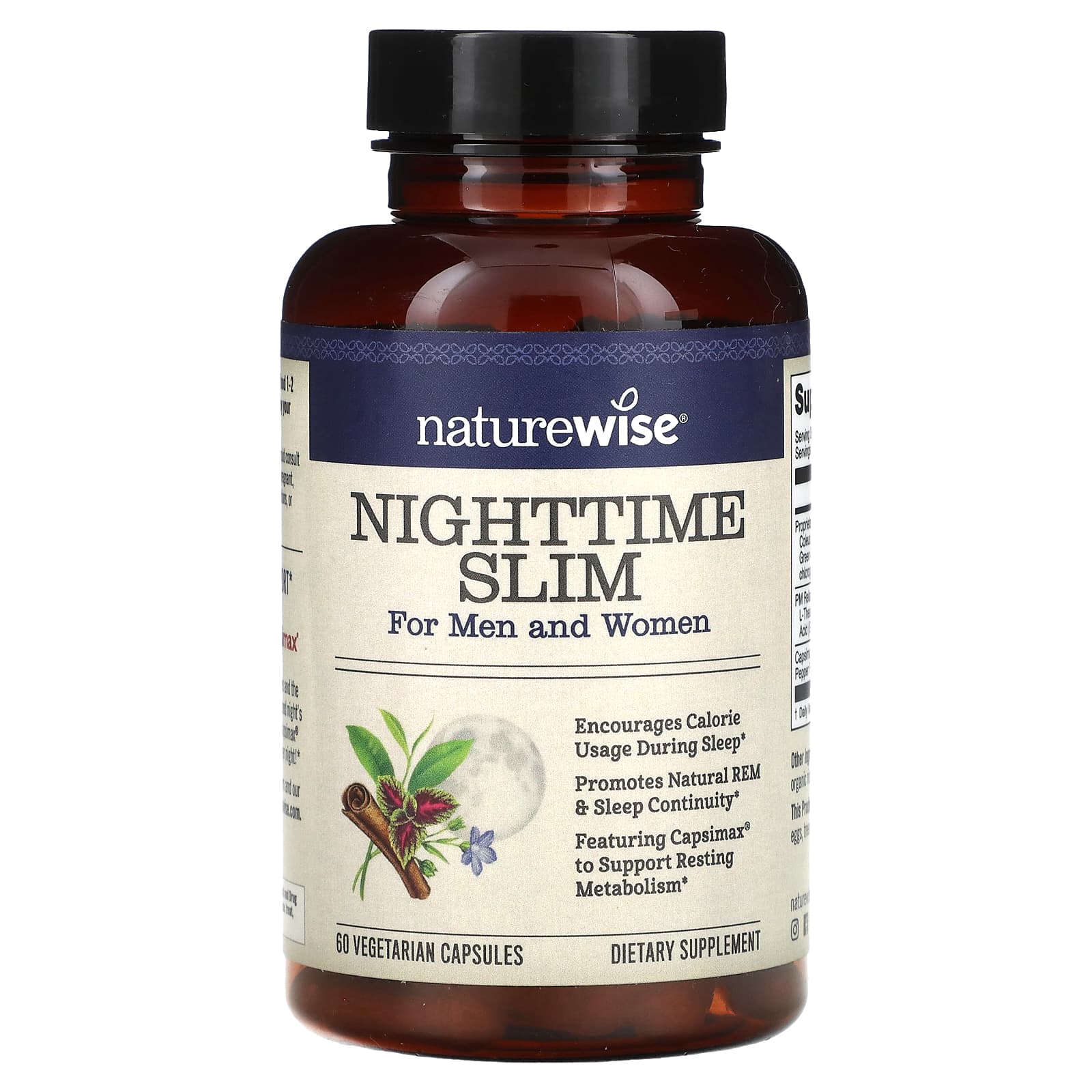 Naturewise Nighttime Slim For Men And Women 60 Vegetarian Capsules 6806