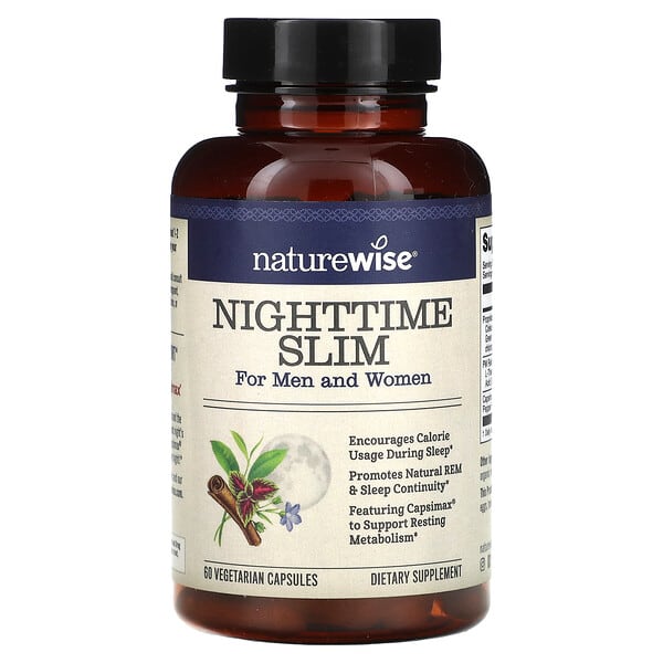 NatureWise NightTime Slim, For Men and Women, 60 Vegetarian Capsules