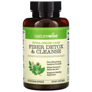 NatureWise‏, Fiber Detox & Cleanse, תוסף סיבים לניקוי רעלים ולטיהור, ‏60 כמוסות צמחיות