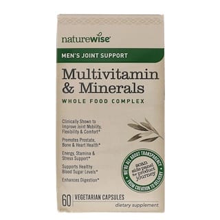 NatureWise‏, Men's Multivitamin & Mineral Whole Food Complex with Joint Support, 60 Vegetarian Capsules
