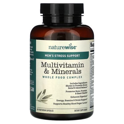 NatureWise, Men's Stress Support, Multivitamins & Minerals, 60 Vegetarian Capsules