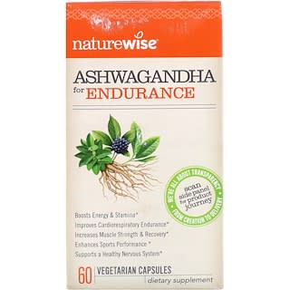 NatureWise, Ashwagandha for Endurance, 60 Vegetarian Capsules