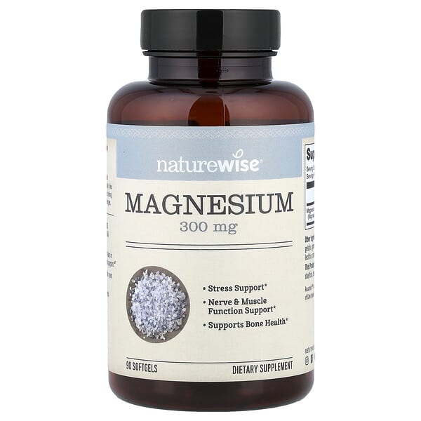 NatureWise, Magnesium, 90 Softgels (100 mg per Softgel) — product photo 1