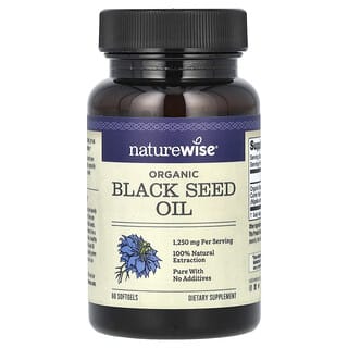 NatureWise, Aceite de semilla de comino negro orgánico, 1250 mg, 60 cápsulas blandas (625 mg por cápsula blanda)