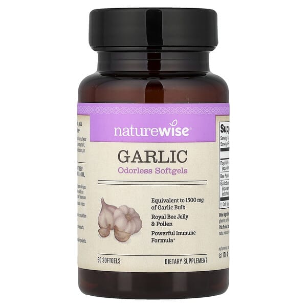 NatureWise, Alho, 1.500 mg, 60 cápsulas moles