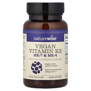 NatureWise, 全素維生素 K2、MK-7 和 MK-4，90 粒素食軟凝膠