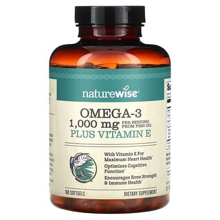 NatureWise, Oméga-3 et vitamine E, 180 capsules à enveloppe molle