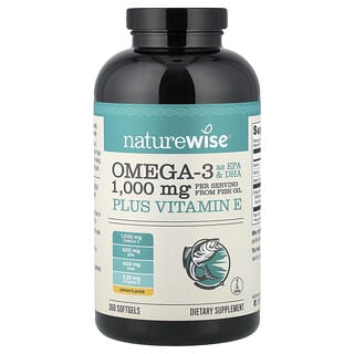 NatureWise, Omega-3 Plus vitamín E, 360 měkkých kapslí