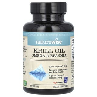 NatureWise, Olio di krill, omega 3 EPA/DHA, 120 capsule molli