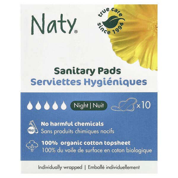 Naty, 생리대, 야간, 10개입
