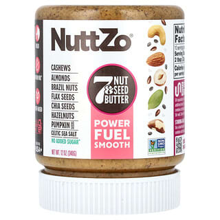 Nuttzo, Power Fuel, Beurre aux 7 noix et graines, Onctueux, 340 g