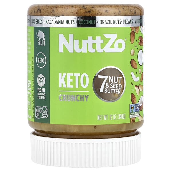 Nuttzo, Keto, 7 Fındık ve Tohum Ezmesi, Çıtır, 12 oz (340 g)
