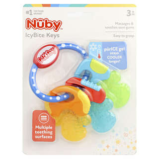 Nuby, IcyBite Keys, 3+ Months, Blue, Green, Yellow , 1 Count