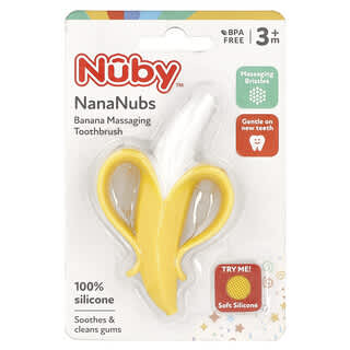 Nuby, NanaNubs Banana 按摩牙刷，3 个月以上，1 个刷头