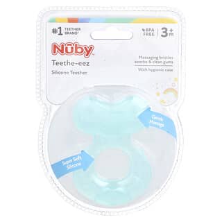 Nuby, Silicone Teether, Teethe-eez, 3+ Months, Aqua, 2 Piece Set