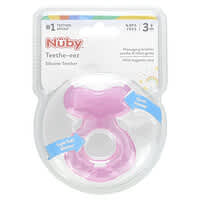 Nuby, Teethe-eez, Silicone Teether, 3+ Months, Pink, 2 Piece Set