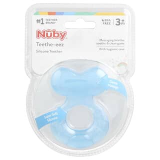 Nuby, Teethe-eez, силиконовый прорезыватель, для детей от 3 месяцев, синий, 1 штука