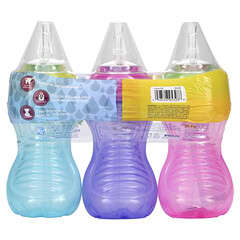 Nuby, Clik-it FlexStraw Cup, 12+ Months, Girl, 3 Pack, 10 oz (300 ml) Each