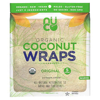 NUCO, Wraps de Coco Orgânico, Original, 5 Wraps (14 g) Cada