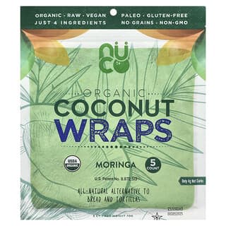 NUCO, Organic Coconut Wraps, Moringa, 5 Count