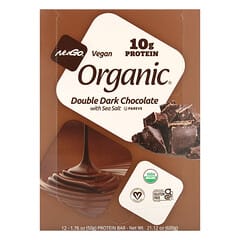 NuGo Nutrition, 有機蛋白棒，含海鹽的雙重黑巧克力，12 根，每根 1.76 盎司（50 克）