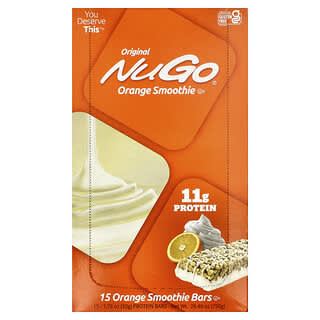 NuGo Nutrition, Protein Bars, Orange Smoothie , 15 Bars, 1.76 oz (50 g) Each