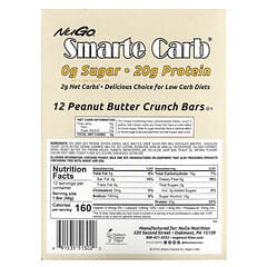 NuGo Nutrition, Smarte Carb（スマートカーブ）バー、ピーナッツバタークランチ、12本、各50g（1.76オンス）