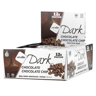 NuGo Nutrition, NuGo Dark, Barras de proteínas, Chocolate Chips de Chocolate, 12 barras, 1,76 oz (50 g) c/u