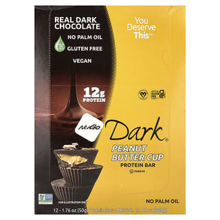 NuGo Nutrition, Dark®, Protein Batangan, Selai Kacang Cup, 12 Batangan, Masing-Masing 50 g (1,76 ons)
