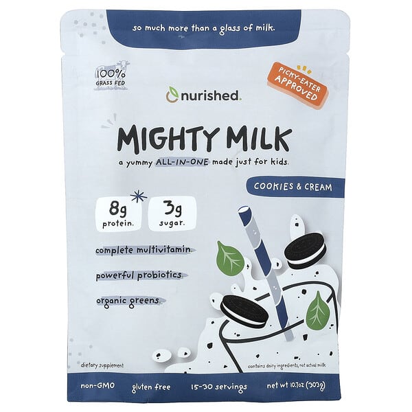 Kids, Mighty Milk, Cookies and Cream, 10.7 oz (303 g)