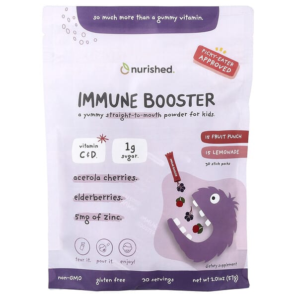 Immune Booster, Fruit Punch, Lemonade, 30 Stick Packs, 2.01 oz (57 g)