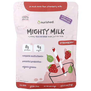 Nurished, Mighty Milk, Strawberry, 11.1 oz (315 g)