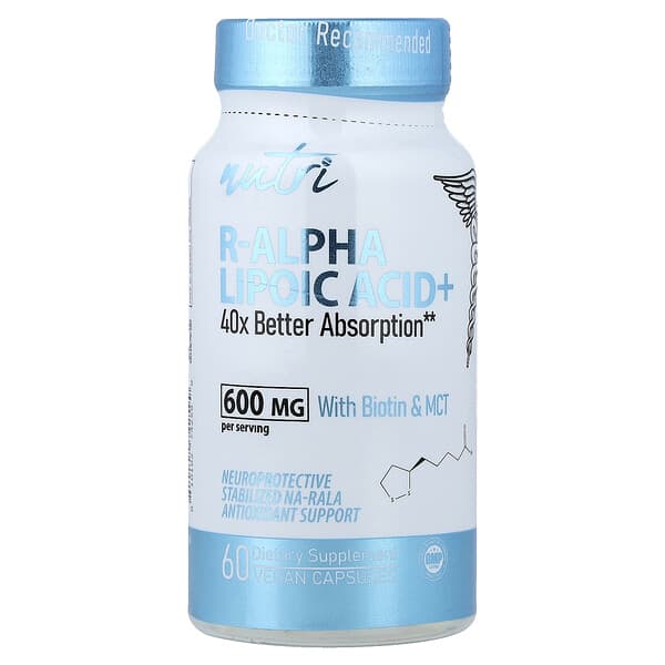 Nutri, R-Alpha Lipoic Acid+ With Biotin & MCT, 60 Vegan Capsules — product photo 1