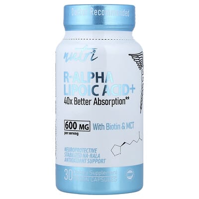Nutri, R-Alpha Lipoic Acid+ With Biotin & MCT, 30 Vegan Capsules