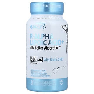 Nutri, R-Alpha Lipoic Acid+ With Biotin & MCT, 30 Vegan Capsules