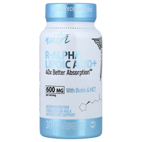 Nutri, R-Alpha Lipoic Acid+ With Biotin & MCT, 30 Vegan Capsules — product photo 1