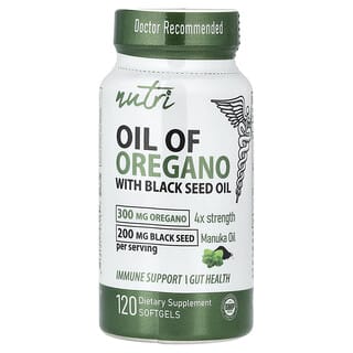 Nutri, Aceite de orégano con aceite de semilla de comino negro, 120 cápsulas blandas