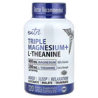 Nutri, Triple-Magnesium + L-Theanin, 120 vegane Kapseln