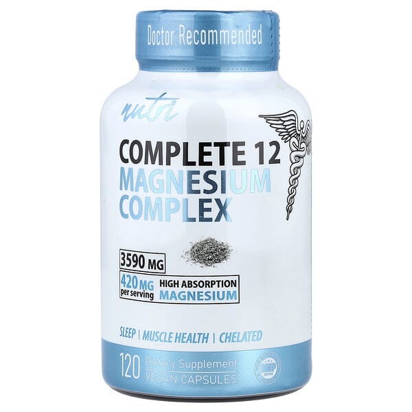 Nutri, Complejo completo de 12 magnesios, 120 cápsulas veganas