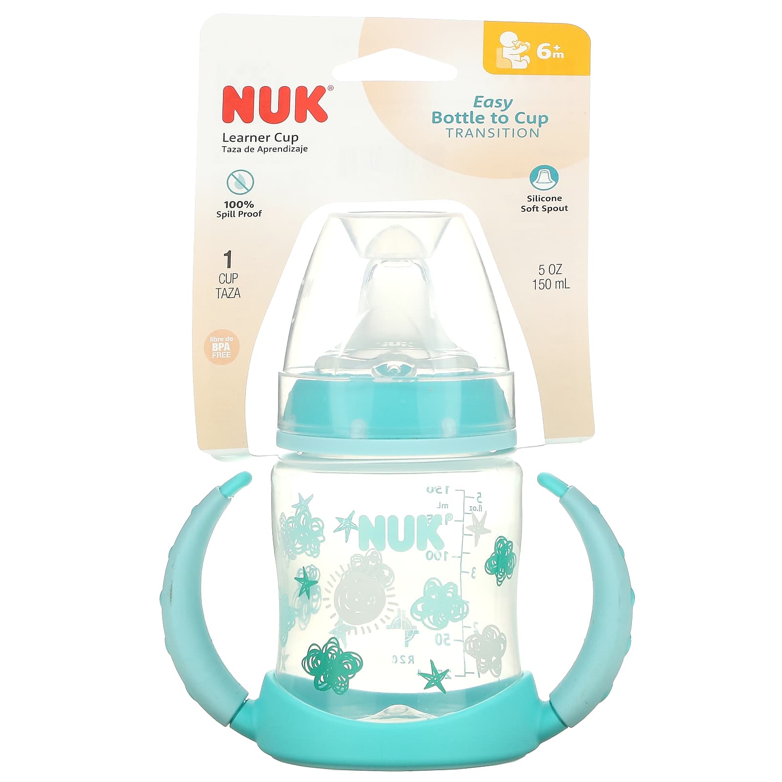 5 Packs of NUK Sippy Cup Bottle Soft Silicone Clear BPA Free Replacement Spouts 