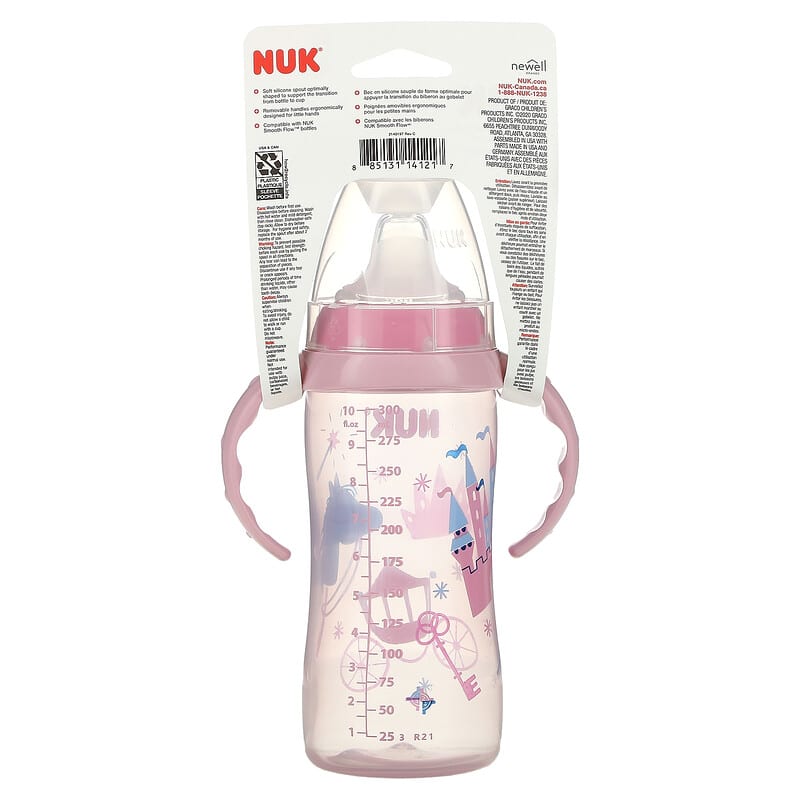  NUK - Vaso grande para aprender a beber para bebés de 9 meses  en adelante, de 10 onzas fluidas, colección Timeless : Bebés