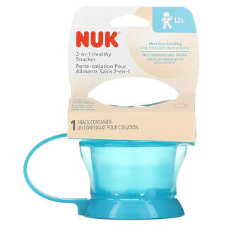 NUK, 2-in-1 Healthy Snacker, 12+ Months, Blue, 1 Snack Container