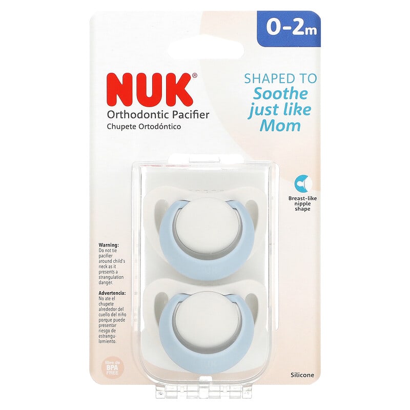 NUK Genius 2 Silicon Soothers 0-6 Months Colour: Blue