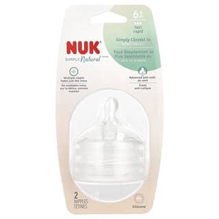 NUK, Simply Natural, соски, для детей от 6 месяцев, Fast Rapid, 2 соски
