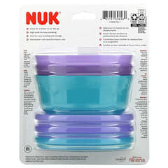 NUK, Taças de Empilhamento, Mais de 4 Meses, Roxo e Azul-petróleo, 3 Taças + 3 Tampas