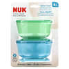 NUK, Миски с присосками, для детей от 6 месяцев, синие и зеленые, 2 чаши + 2 крышки