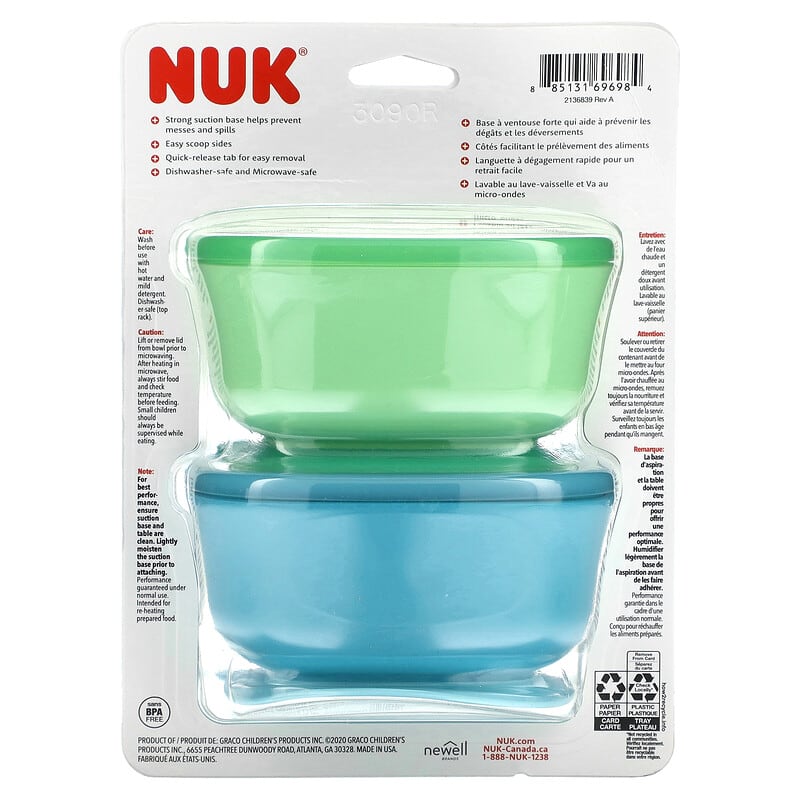 Suction Bowl 2-BOWLS / Blue + Green