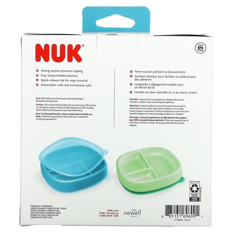 Nuk Silicone Baby Suction Bowls 2-Pack